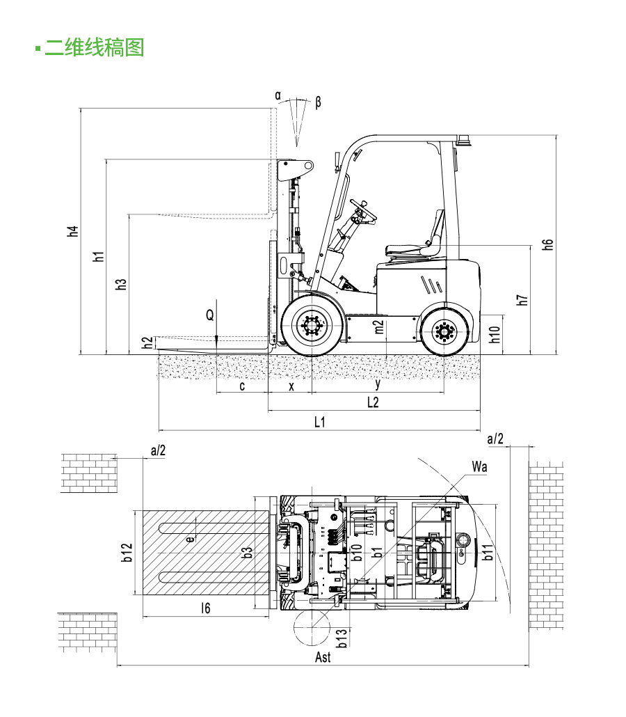四支点电动叉车（小金刚叉车）EFL151Z EFL181Z-电商款(图8)